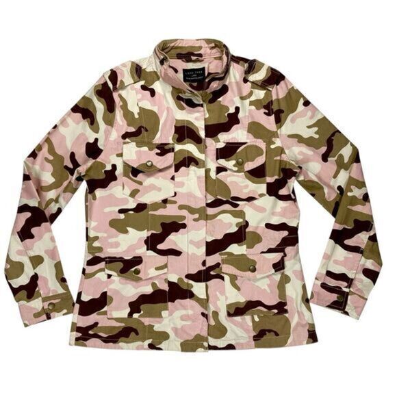 Love Tree Jackets & Blazers - Love Tree Camouflage Jacket Women L Pink Brown Full Zip Street Style Bomber Coat